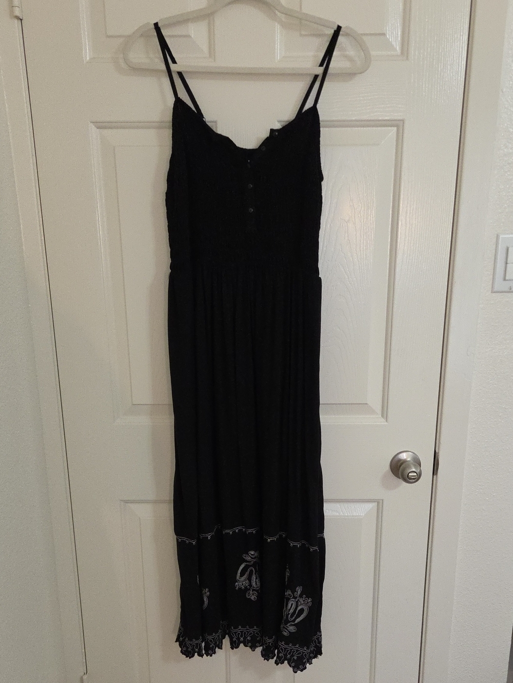 Universal Thread Black Maxi Dress with Lace Trim AND POCKETS